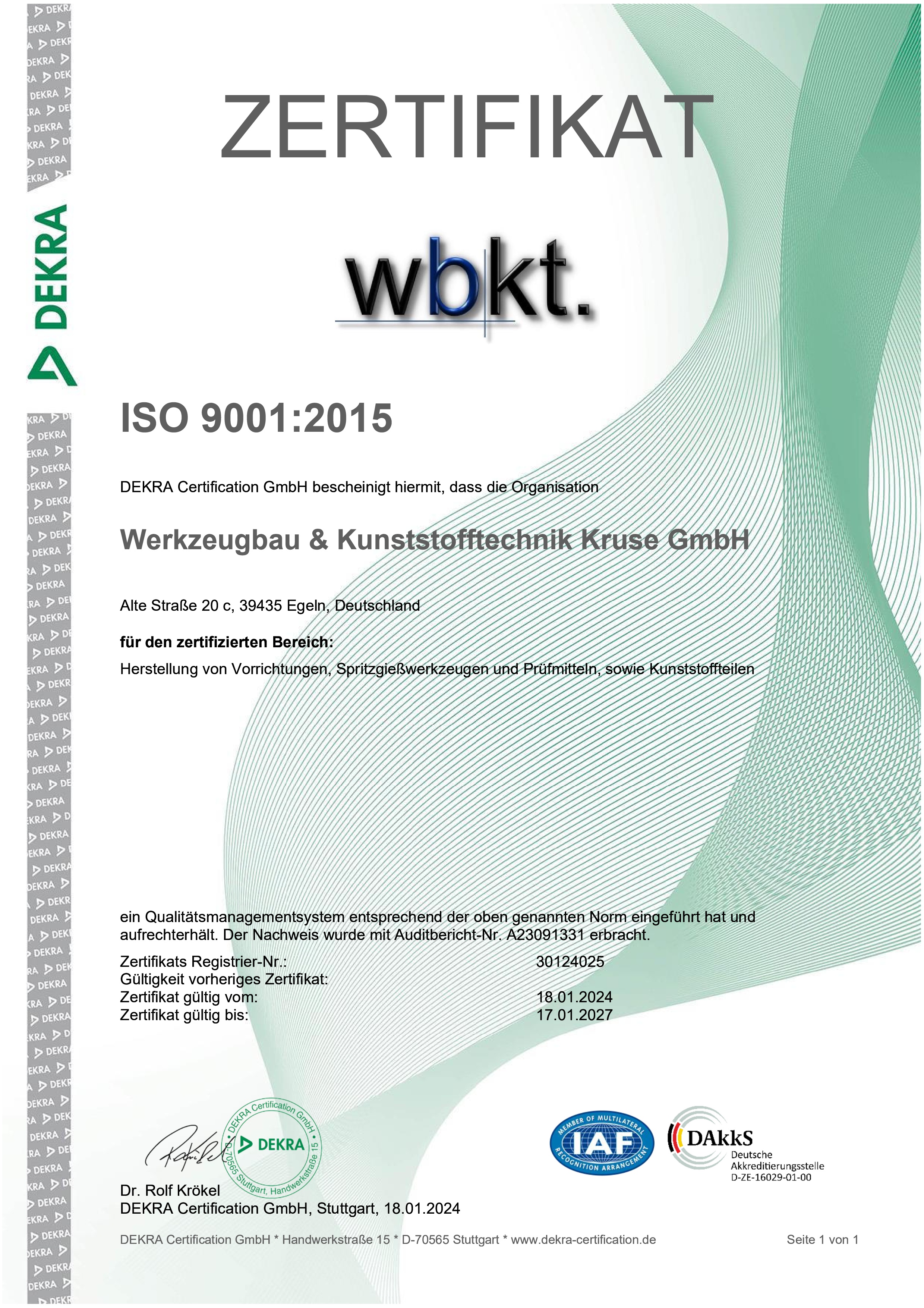 Zertifikat ZA 9001 2015 30124025 dt
